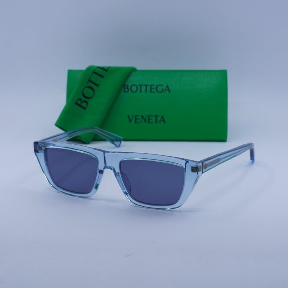 Bottega Veneta BV1291S 003 Rectangle Sunglasses - Transparent Blue/Blue main image 10